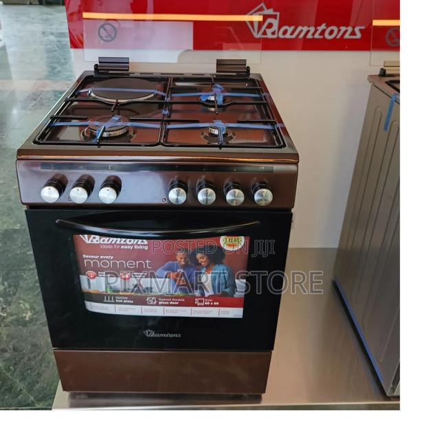 Ramtons 60×60cm Standing Cooker 3g + 1e Electric Oven – Brown
