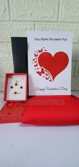 Chic Valentines Gift Set- Jewelry Set,Silk Scarf,Card and Bag