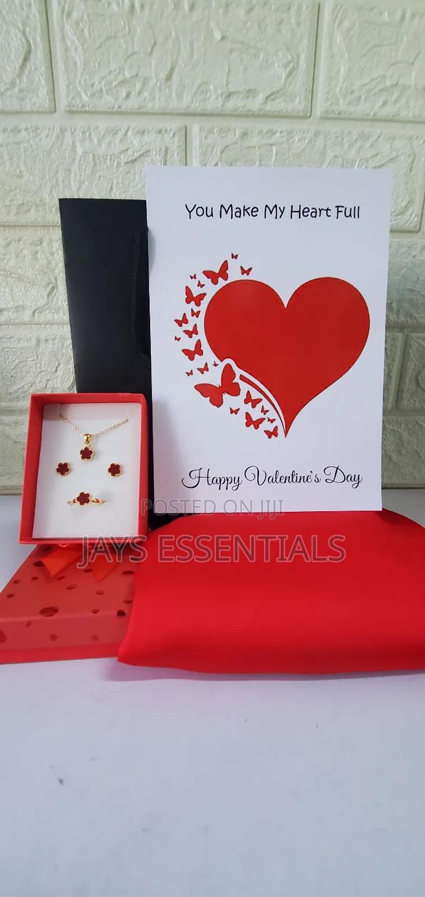 Chich Valentines Gift Set- Jewelry Set,Silk Scarf,Card and Bag