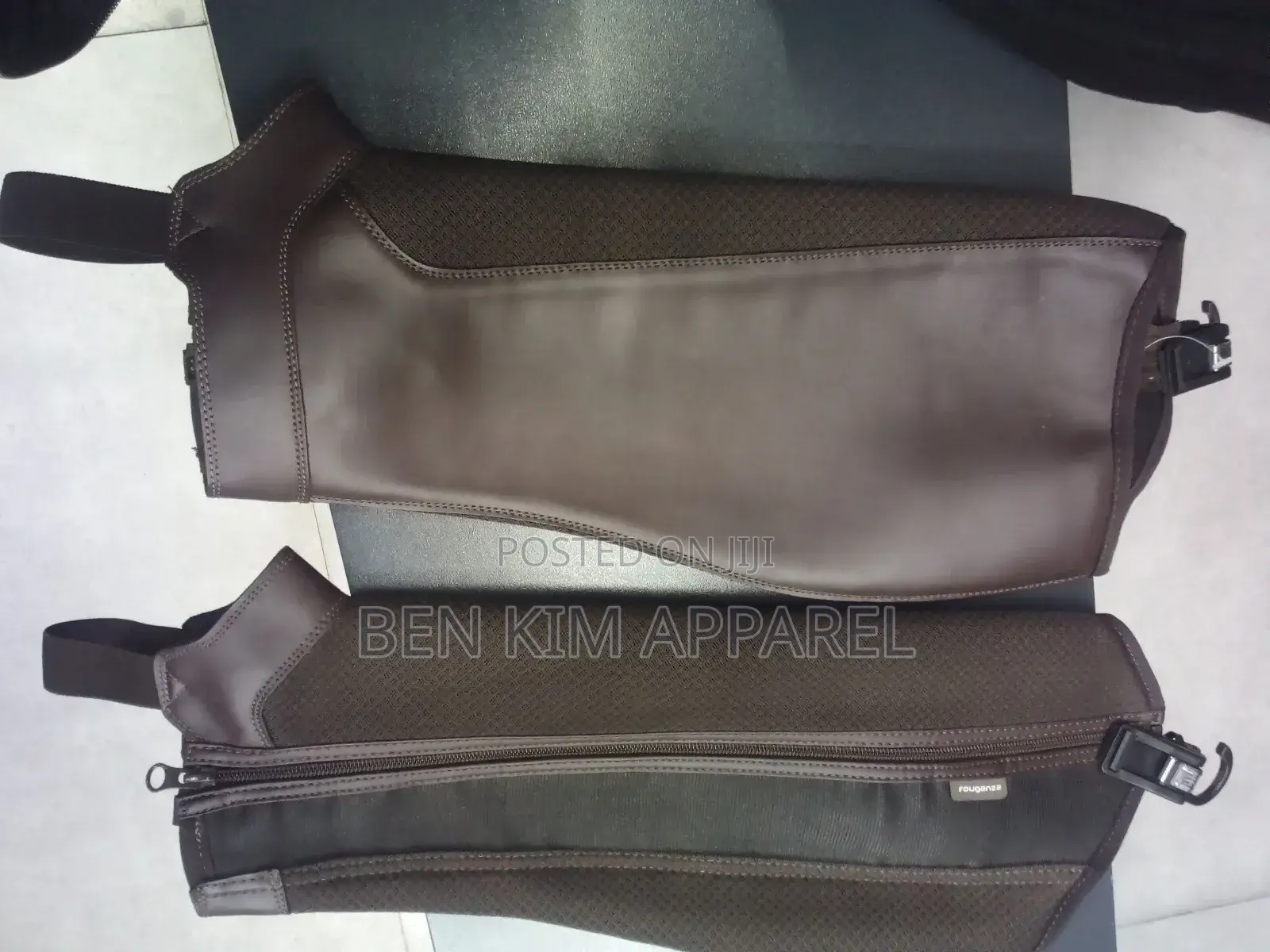 Horse Riding Half Chaps Breathable Mesh and Synthetic Black or Brown