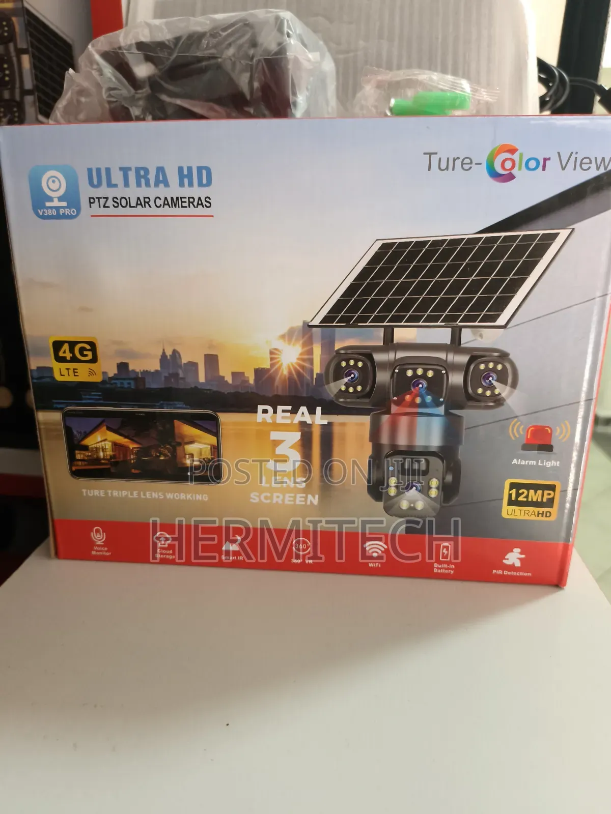 4g Triple Lens CCTV Surveillance Solar Powered