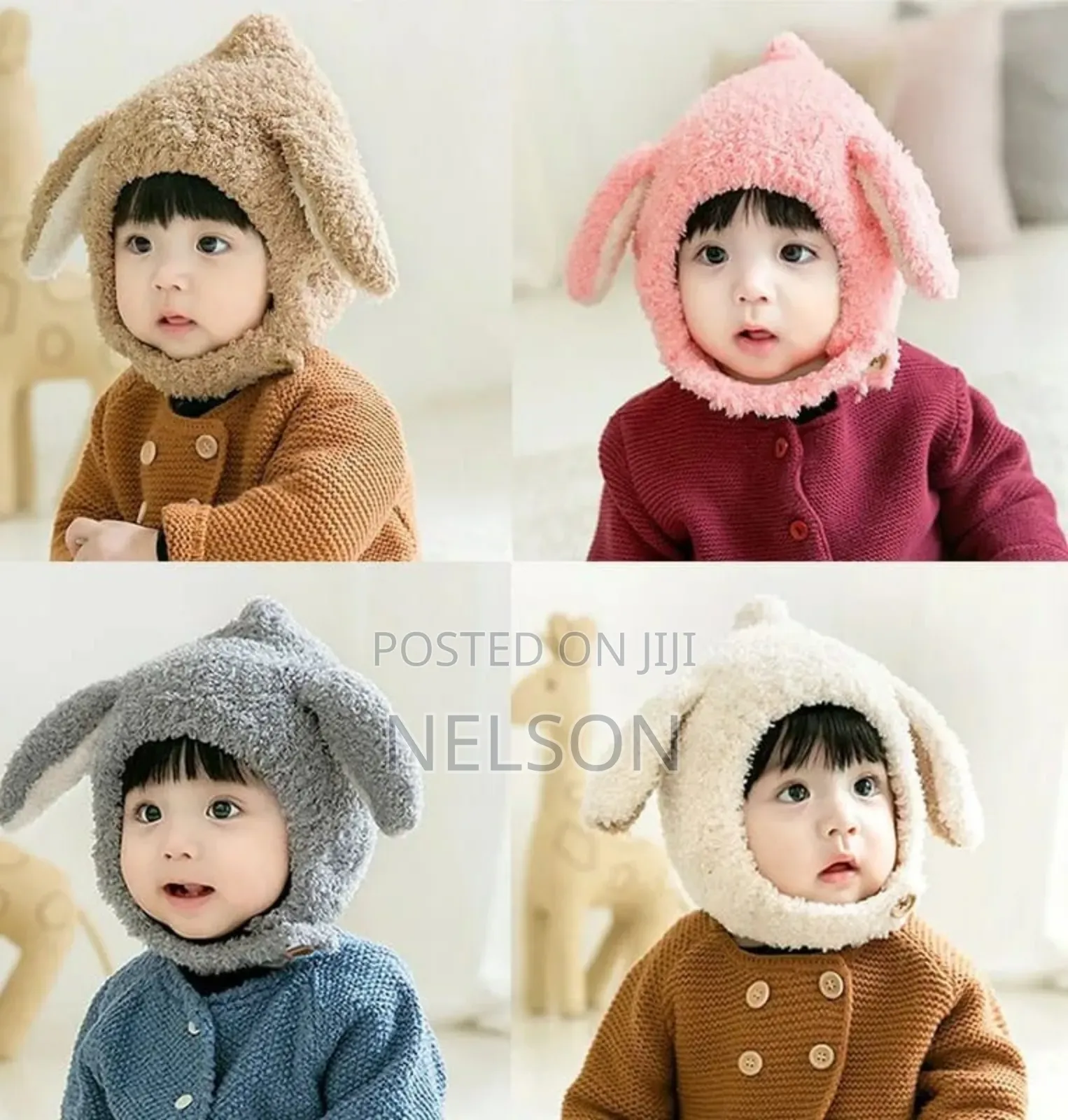 Wool Winter Warm Hat With Long Ear Kids