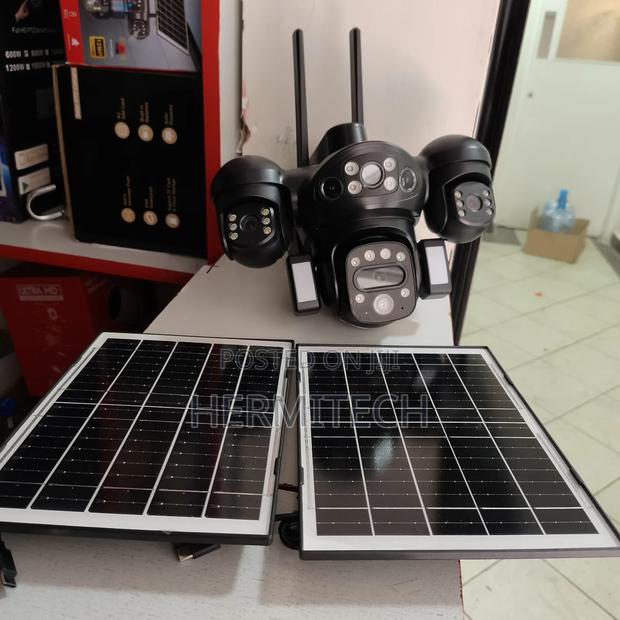 4lens Dual Panel Solar Powered CCTV Camera - main view