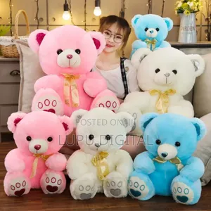 Large 60cm Teddy Bears Blue Pink and Cream