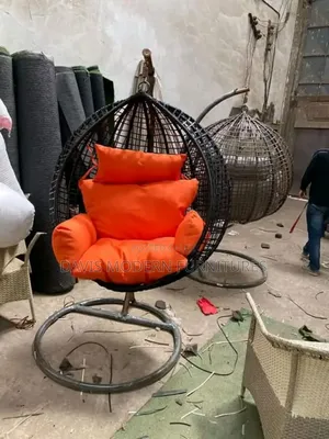 Luxury Outdoor Rattan Egg Swing Chair With Stand Cushions
