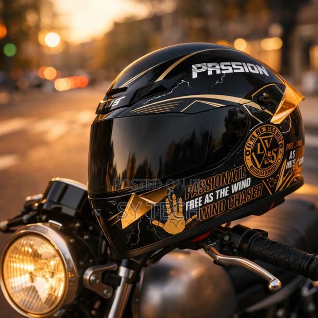 Motorbike Gold Helmet