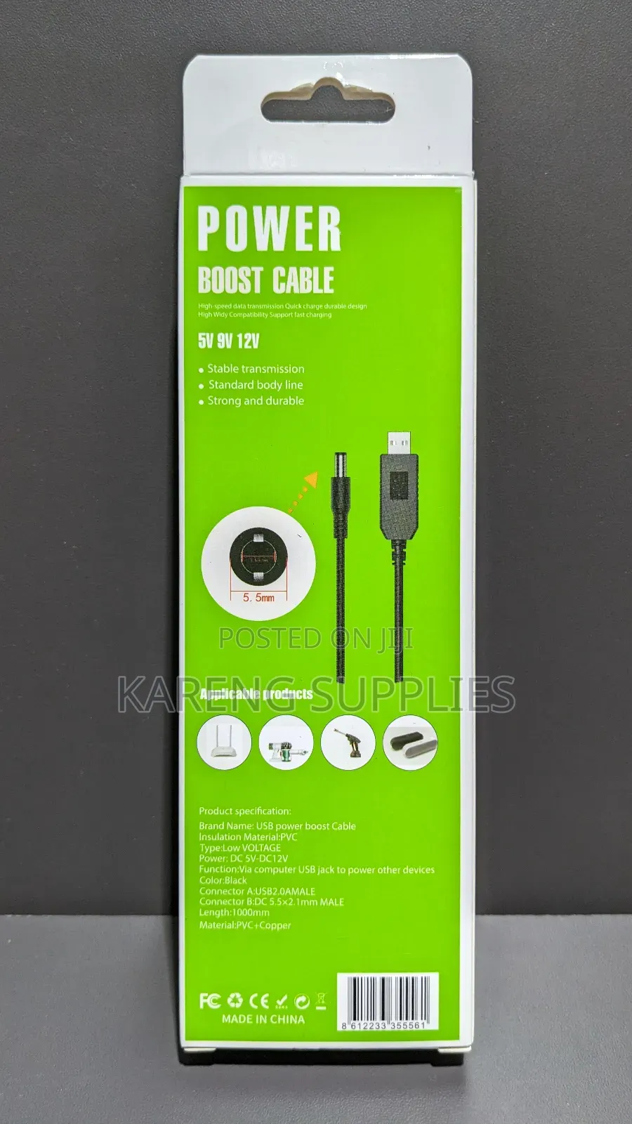 Usb to Dc 5v-12v Power Boost Cable