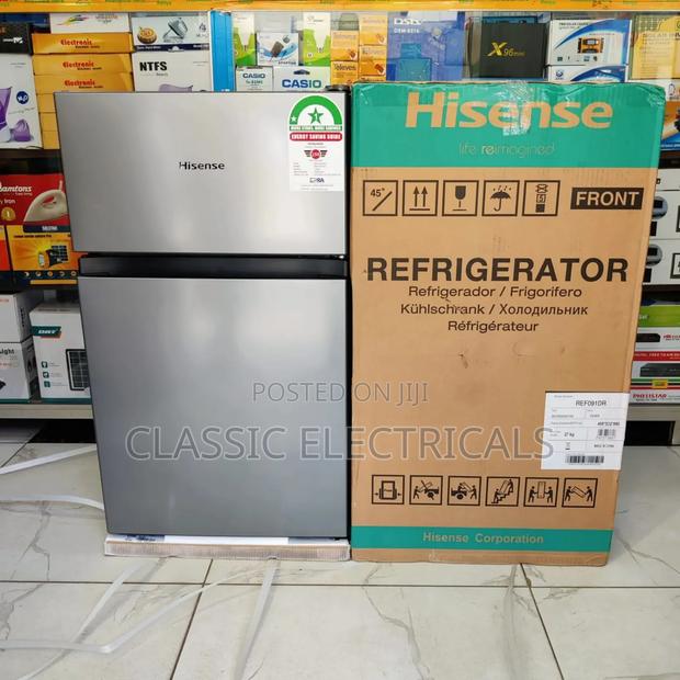 *Hisense 91litres Double Door Fridge