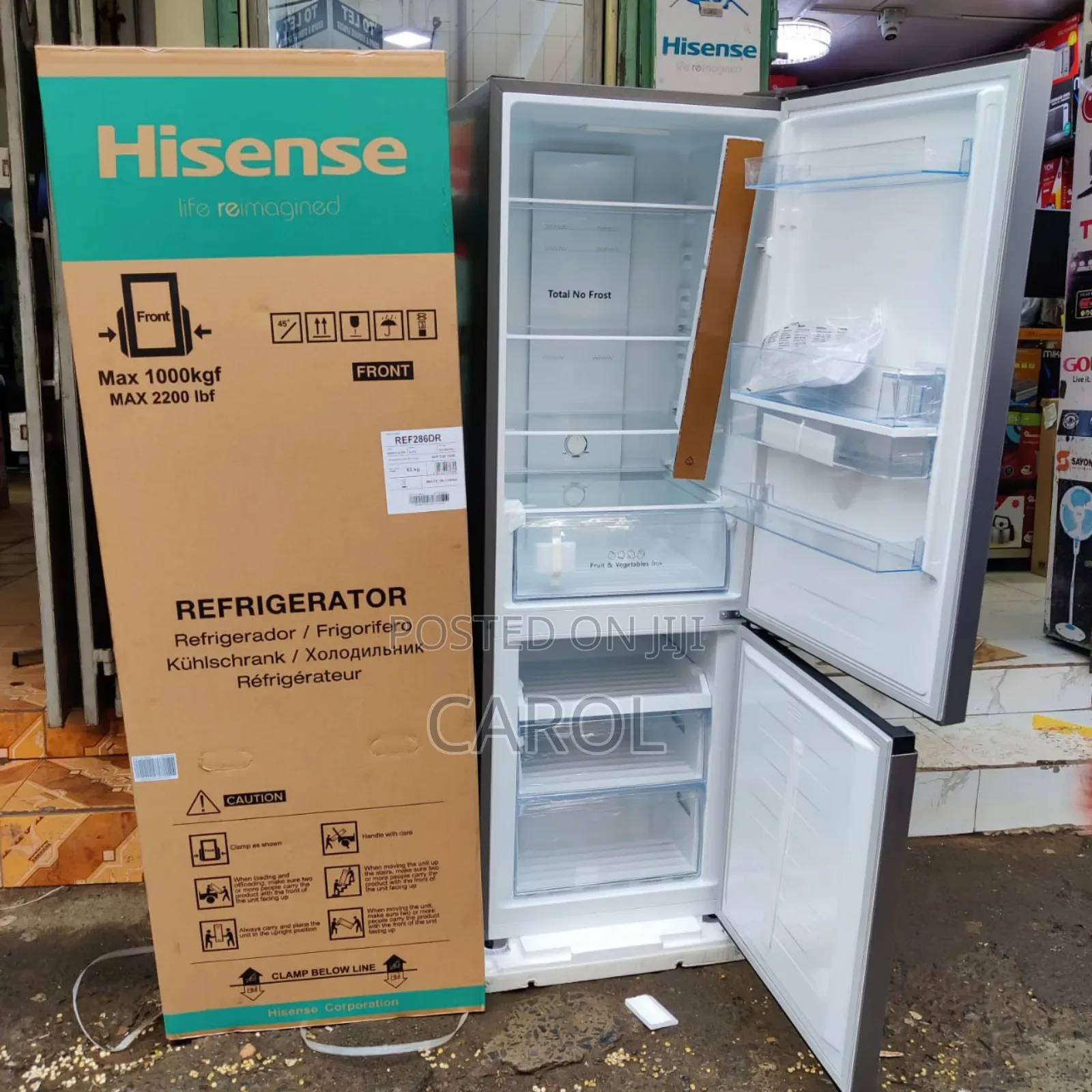 Hisense Double Door Fridge Bottom Freezer With Dispenser 292litres