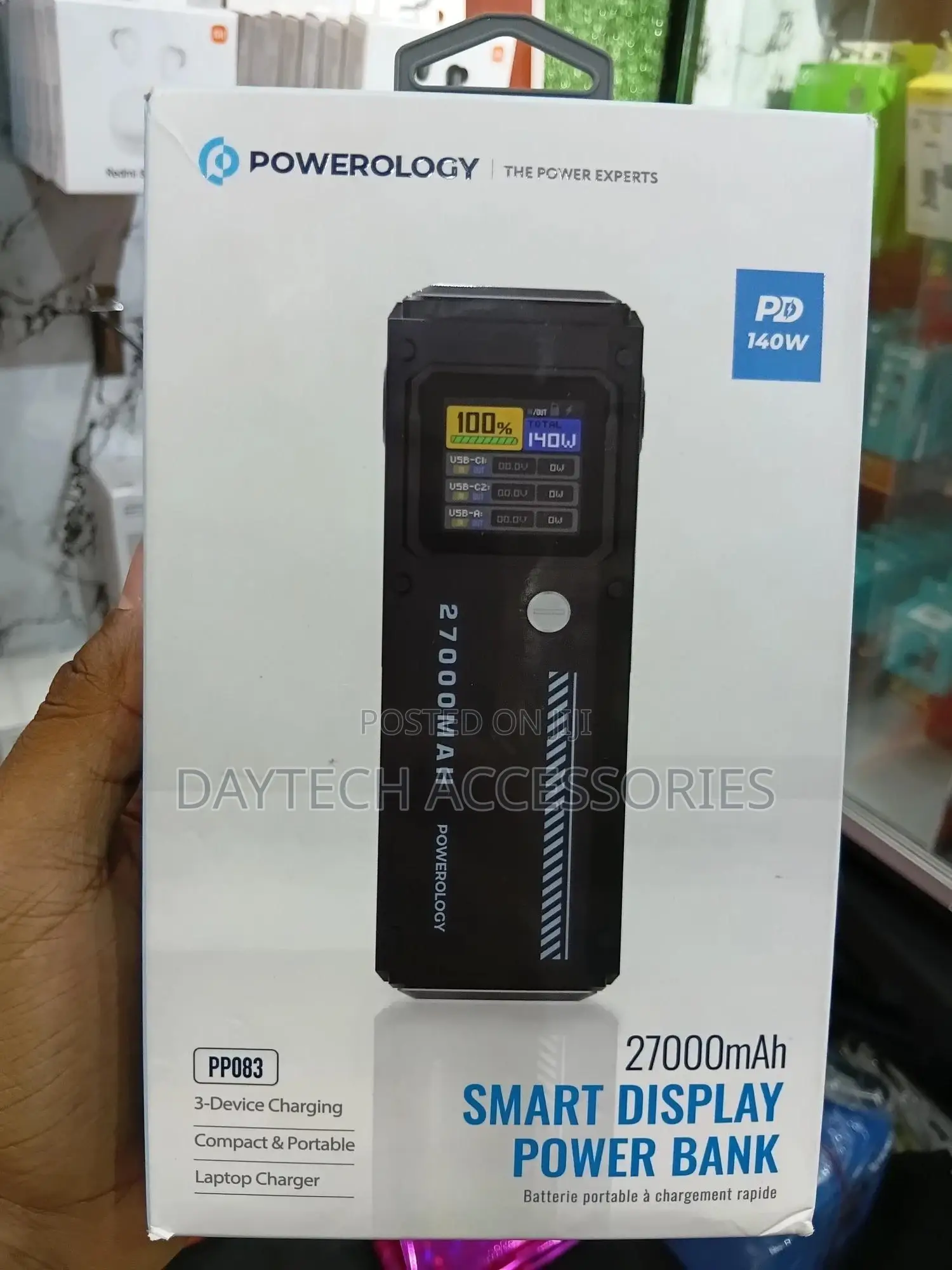 Powerology 27000mah Smart Display Power Bank 140w