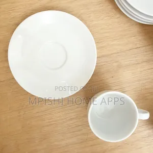 6pcs Signature Plain Cup Saucer 14cl
