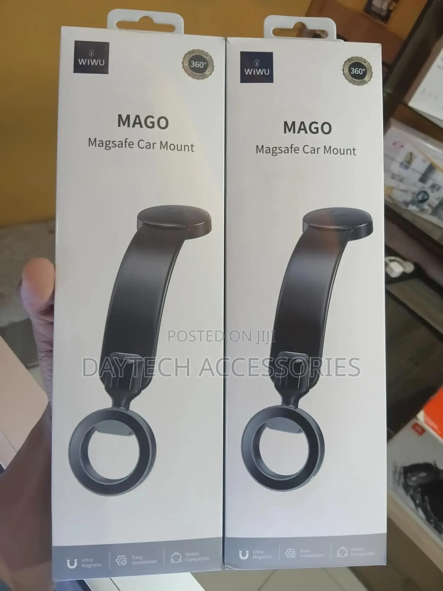Wiwu Mago Series Magnetic Magsafe Tilt Car Phone Holder - Black