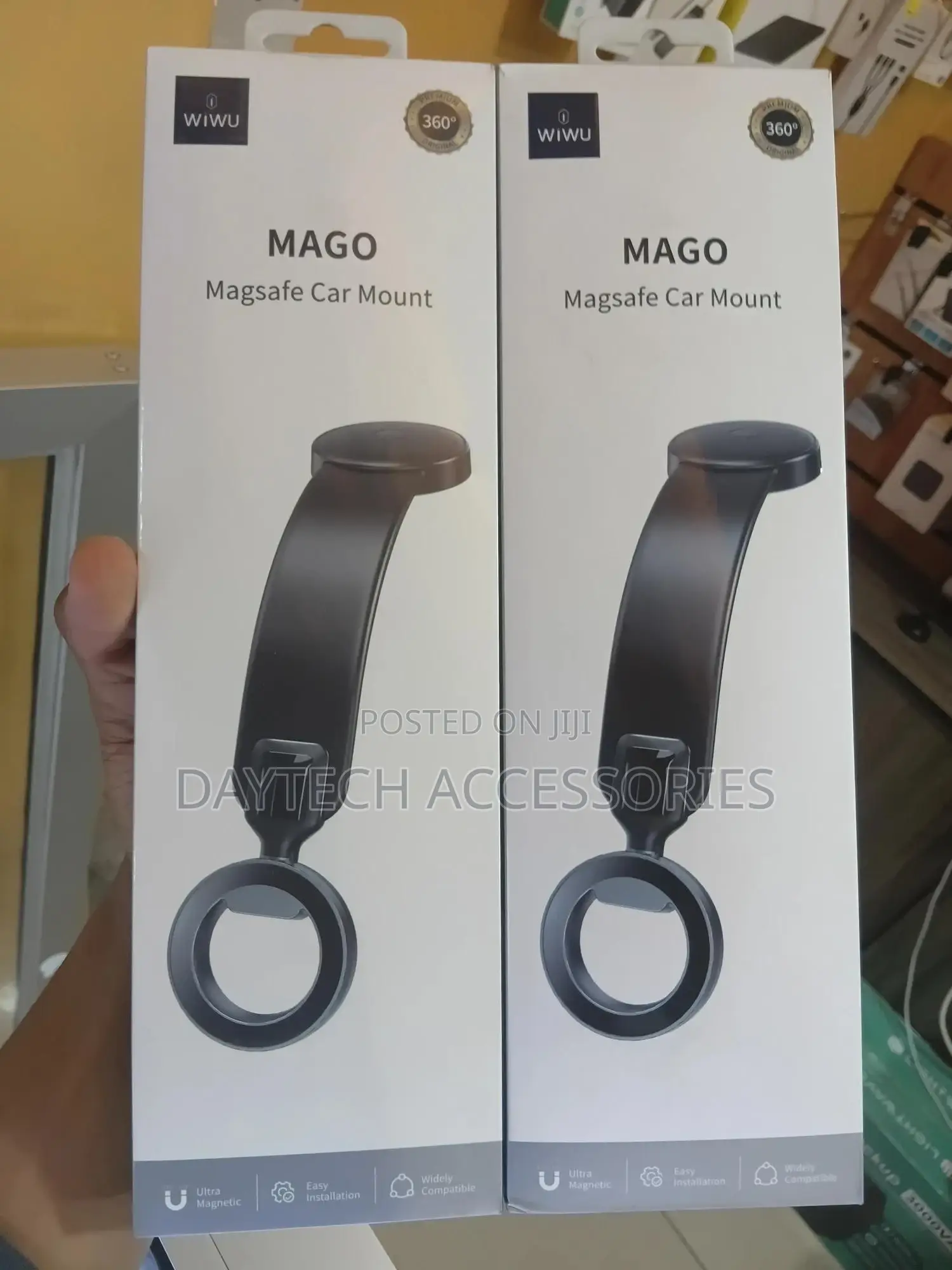 Wiwu Mago Series Magnetic Magsafe Tilt Car Phone Holder - Black