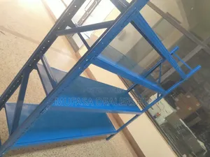 Double-Sided Blue Shelves