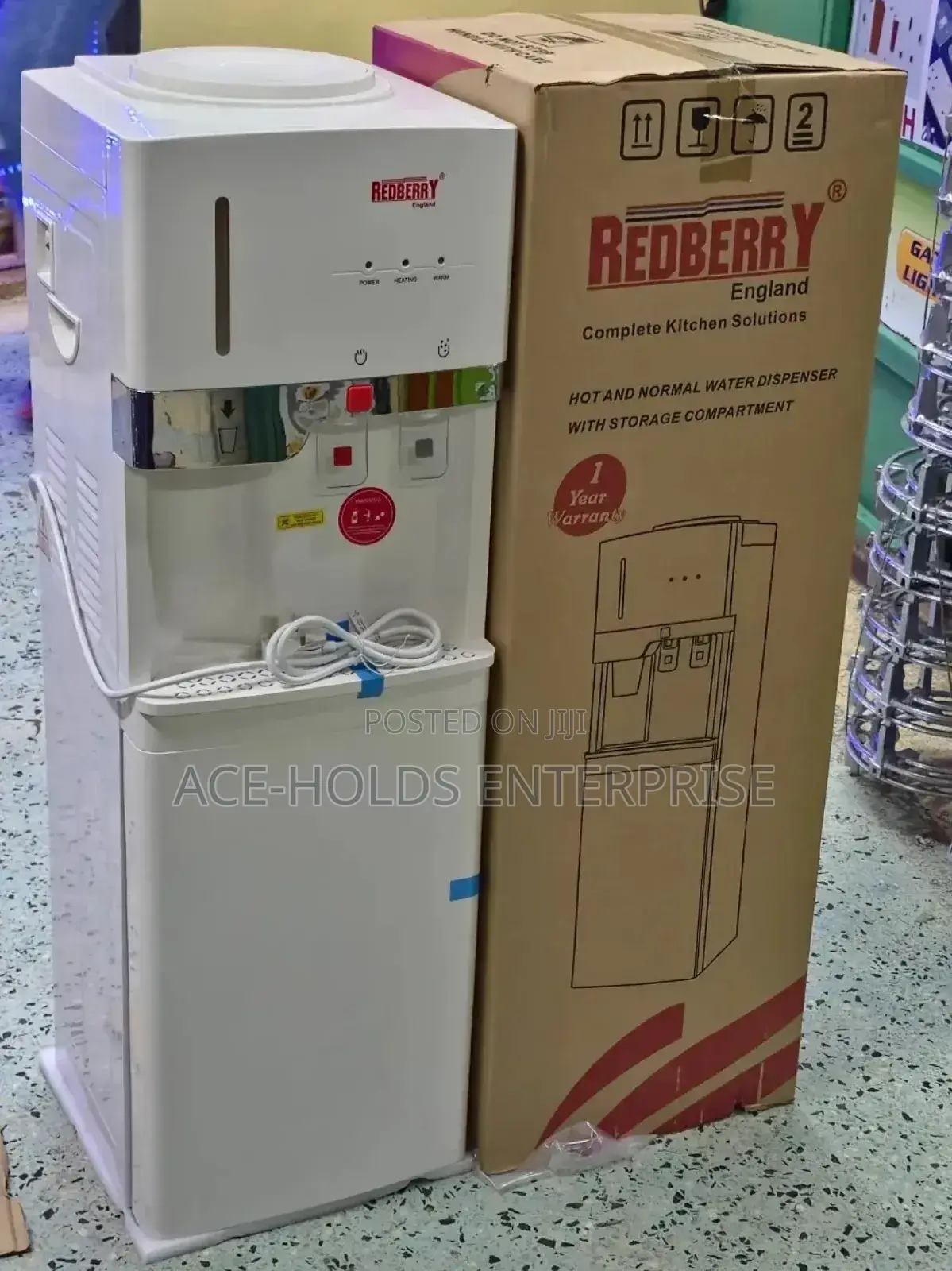 Redberry 2 Taps (Hot Normal) Water Dispenser With Compartment