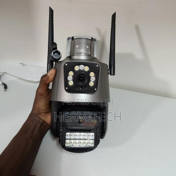 Dual Lens 4g Electric CCTV With Alarm Siren and Ethernet Port
