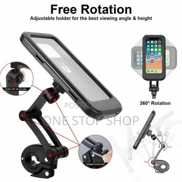 360° Rotation Premium Motorcycle Riding Waterproof Phone Holder