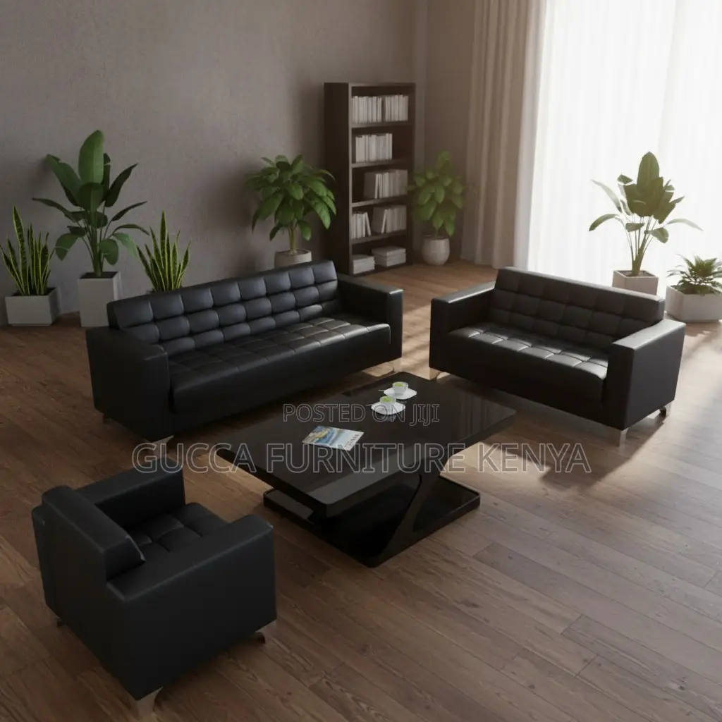 5-seater Leather Executive Office Sofa Set