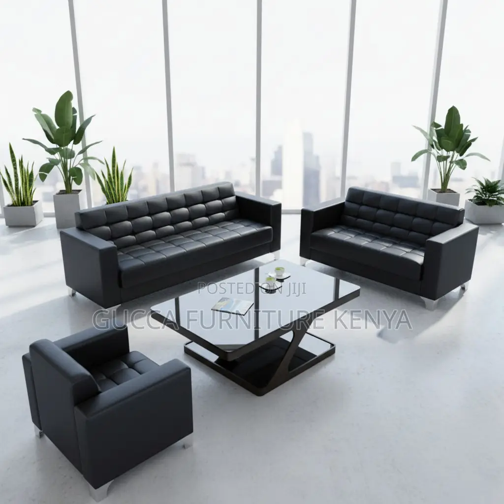 5-seater Leather Executive Office Sofa Set