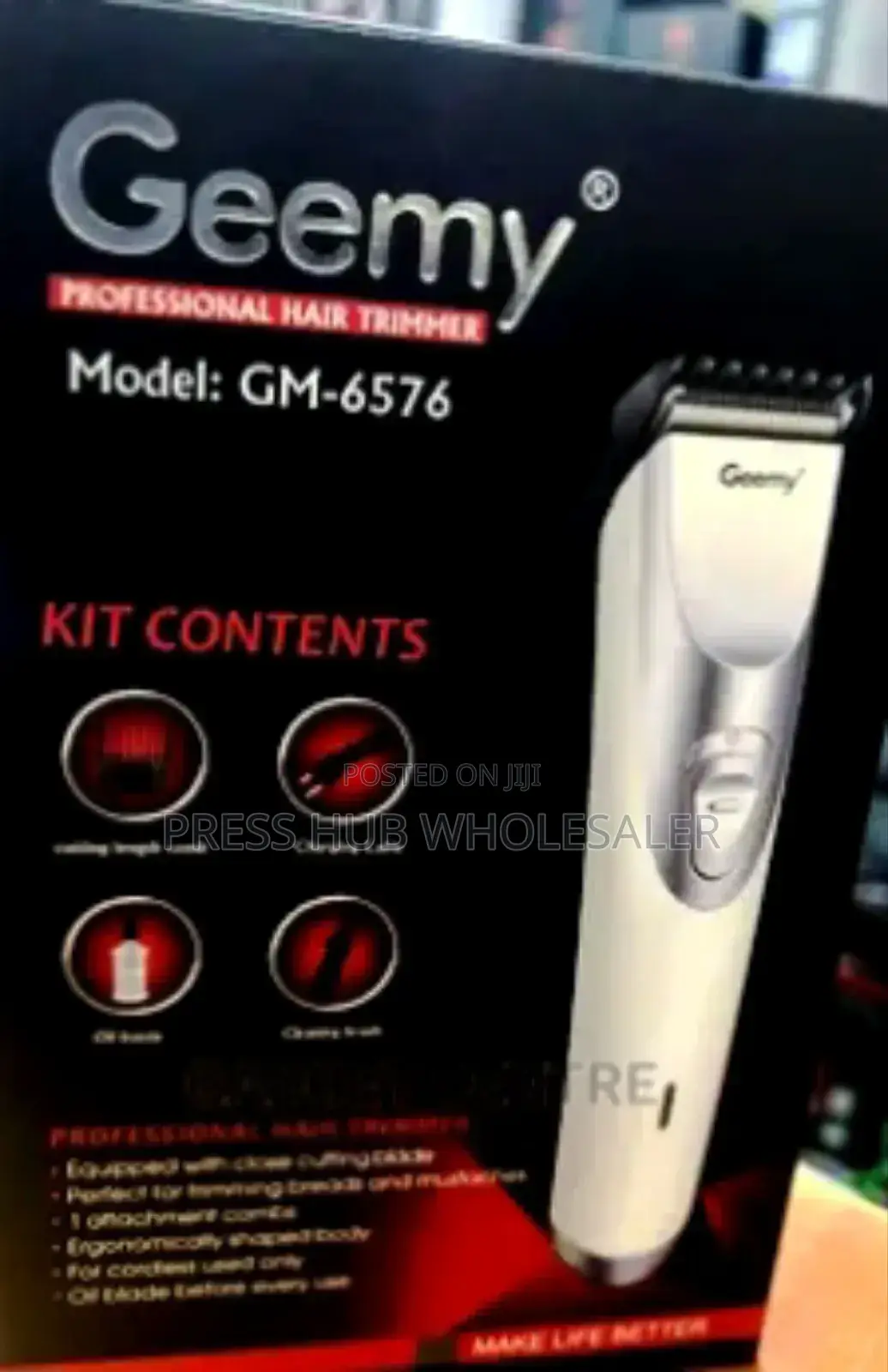 Geemy Gm-6576 Professional Rechargeable Hair Trimmer.;