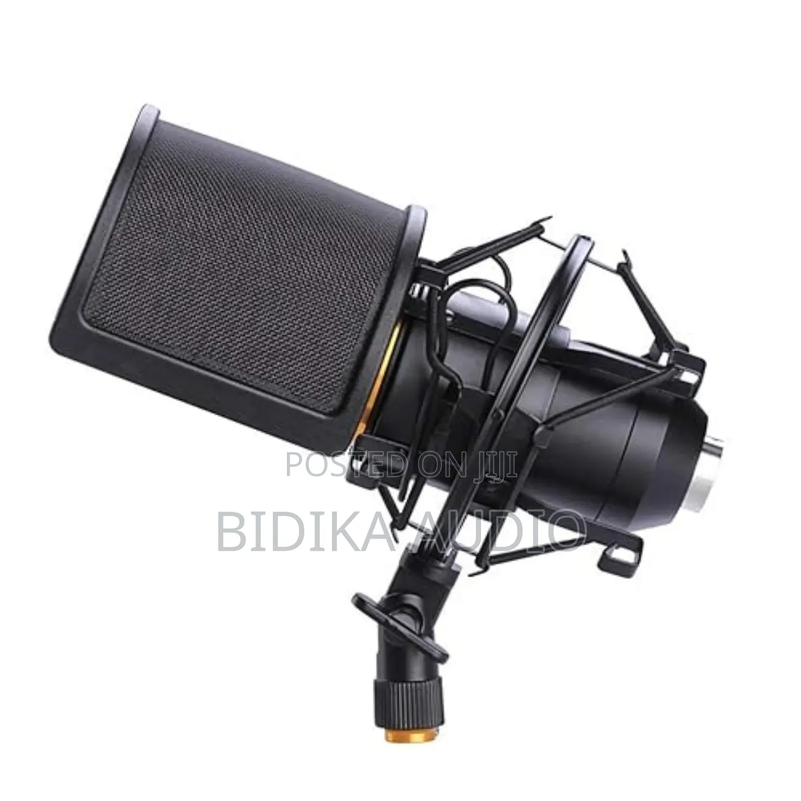 Microphone Shock Mount With Pop Filter, Mic Anti-Vibration Suspension