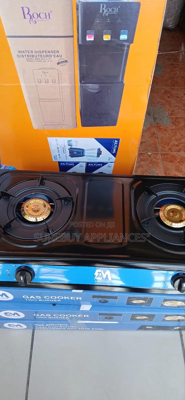 Electromate Stainless Steel Double Burner Cooker With Auto Gas Cutoff