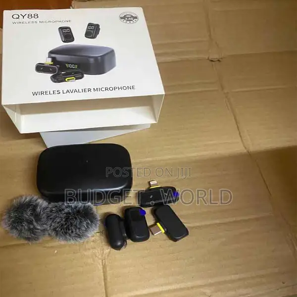 10. Qy88 Dual Wireless Microphone Set for Smartphones