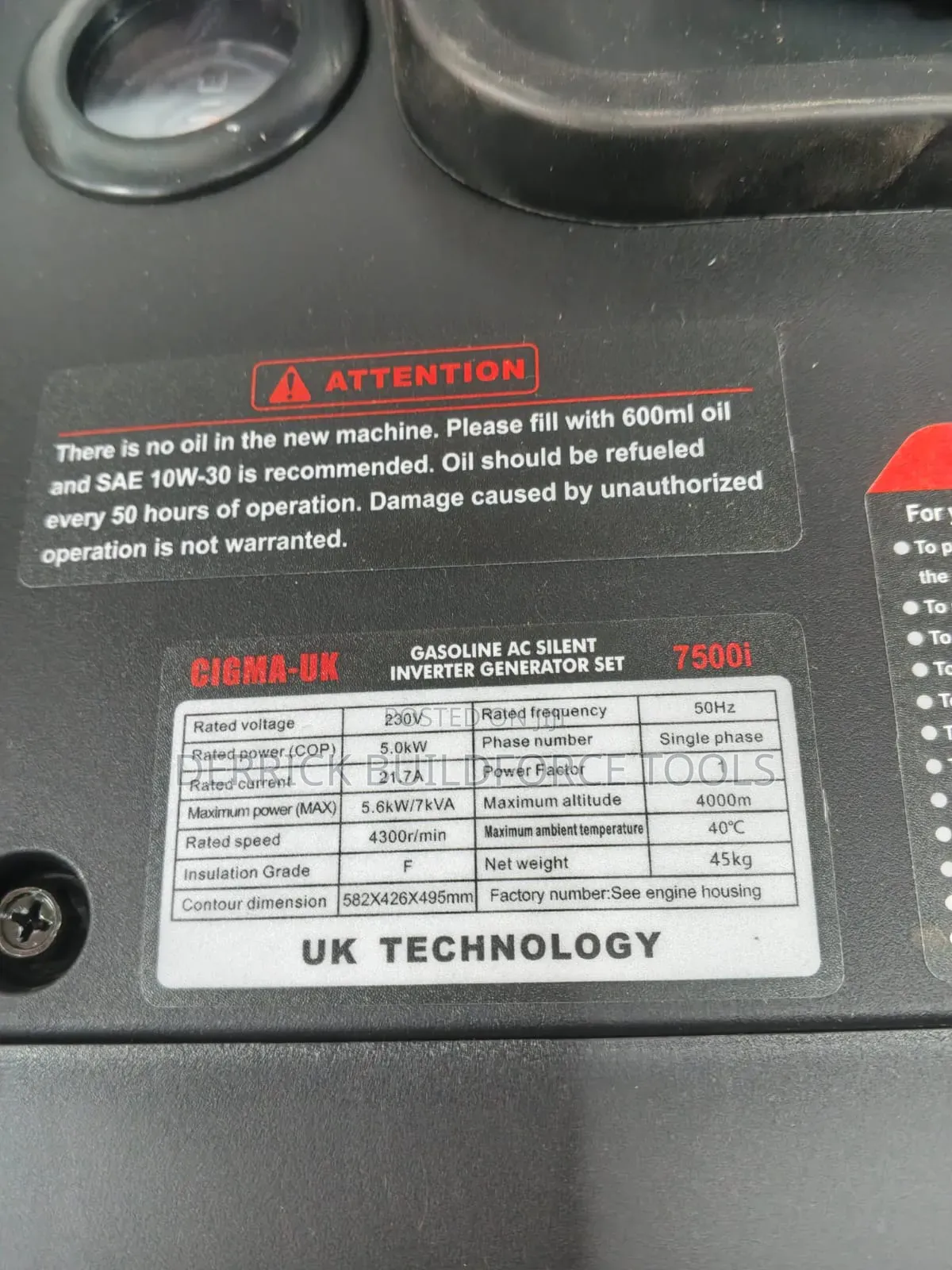 7500i Cigma-Uk 7kva Silent Inverter Generator