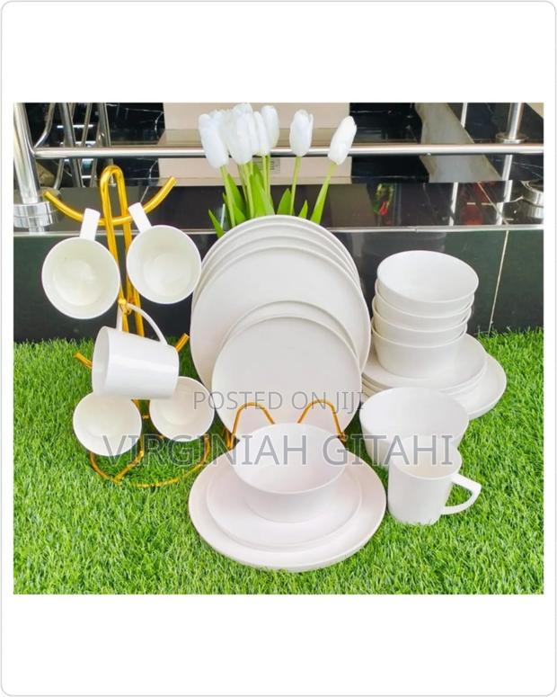 *24pcs White Plain Dinner Set*