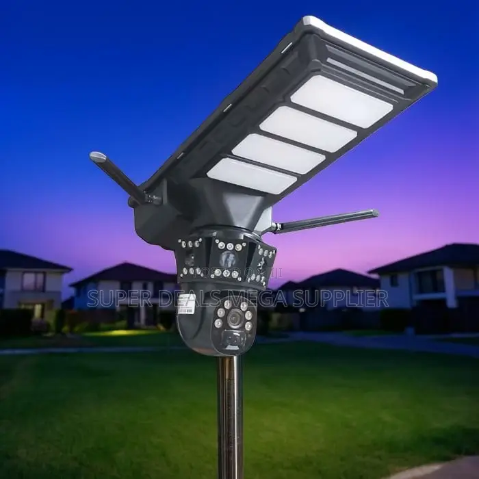 Night Vision 4g PTZ Rotating Dual Lens Solar Camera Solar Street Light