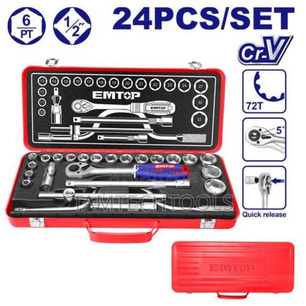 24 Pcs Socket Set 1/2''