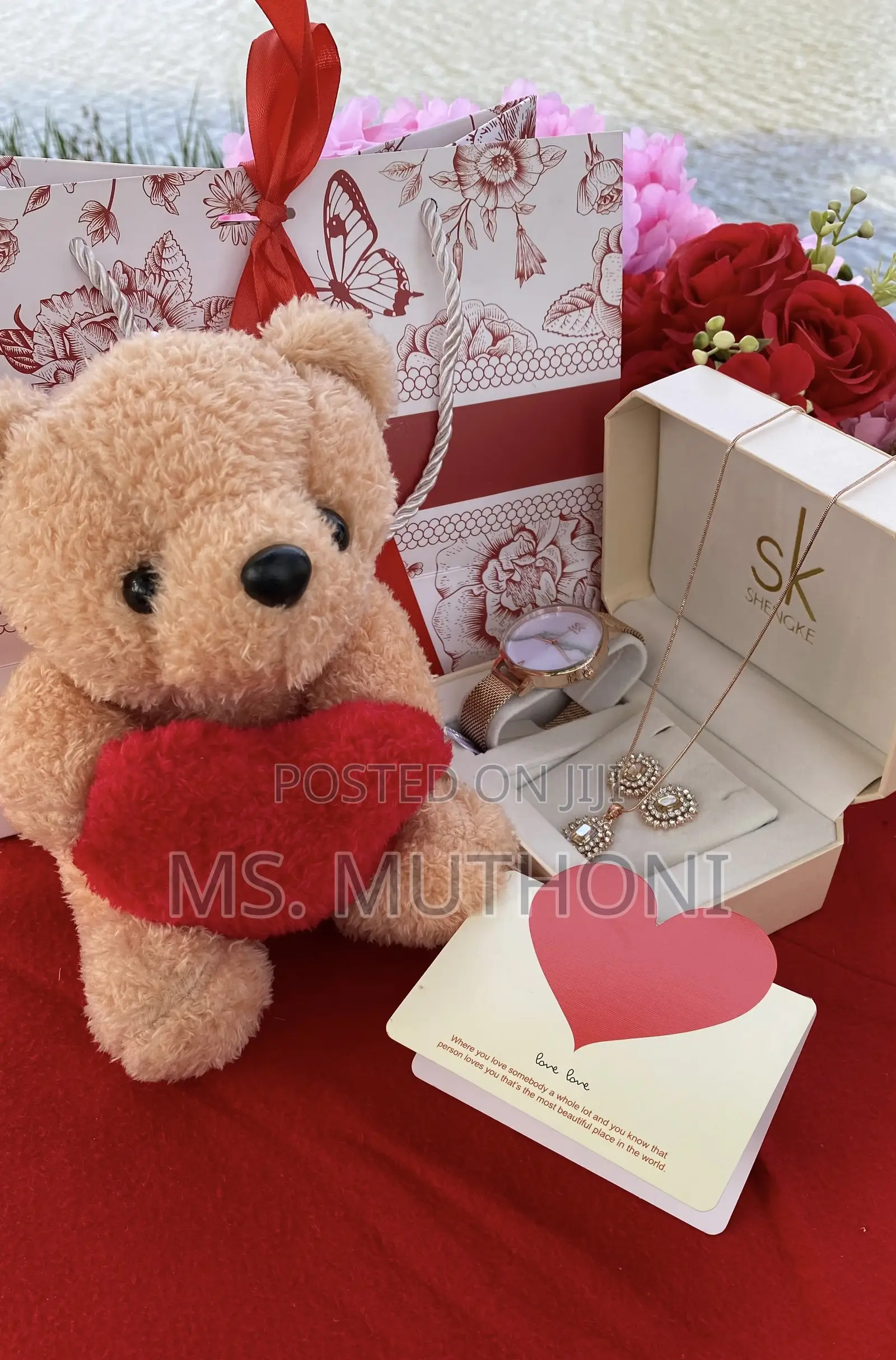 Birthday Women's Watch Set a Matching Necklace and Earrings