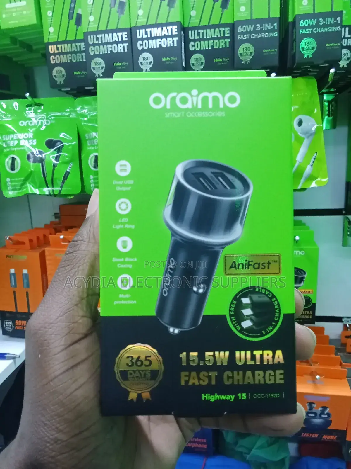 Oraimo High 15 15.5w Ultra Fast Charge Car Charger
