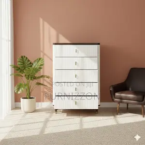 Quality Wooden 5 Drawer Chest for Storage and Decor