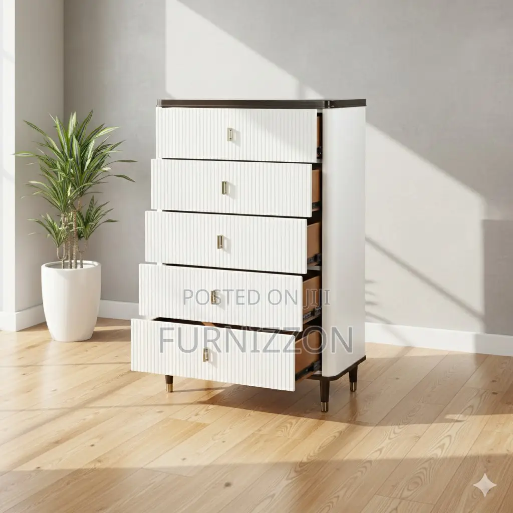 Strong Wooden 5 Drawer Chest for Home and Hotel Use