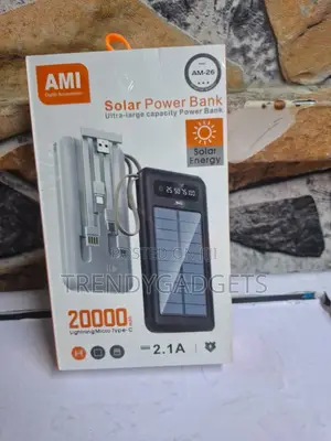 Ami Am-26 Solar Power Bank 20000mah Dual Usb Fast Charge