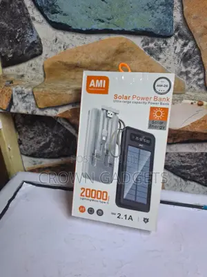 Ami Am-26 Solar Power Bank 20000mah Dual Usb Fast Charge
