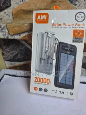 Ami Am-26 Portable Solar Power Bank Led Battery Indicator