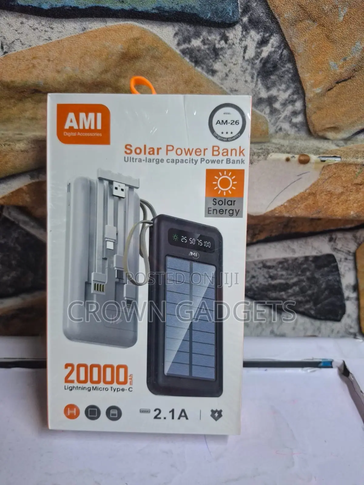 Ami Am-26 Eco-Friendly Solar Power Bank for Smartphones