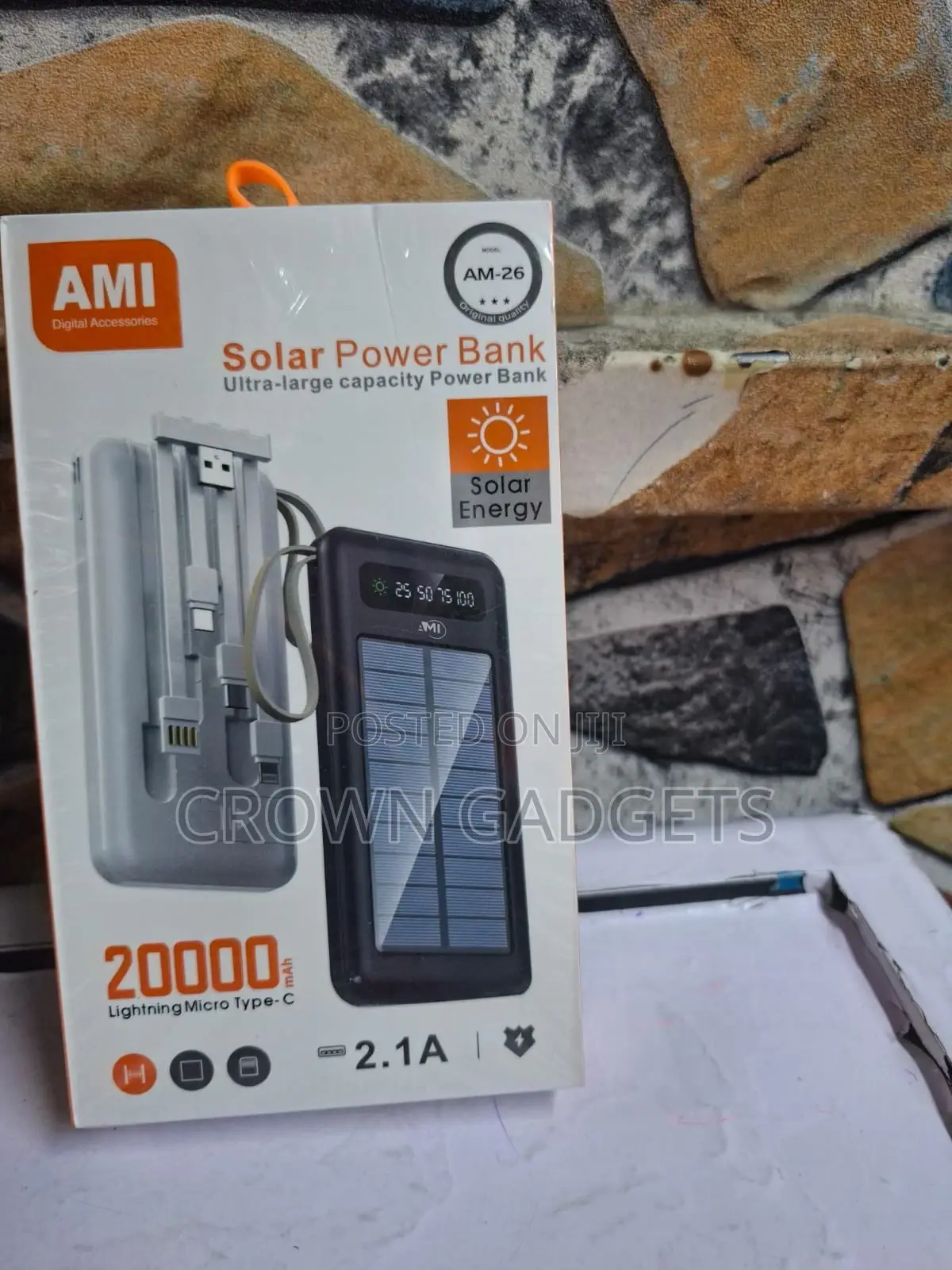 Ami Am-26 Eco-Friendly Solar Power Bank for Smartphones
