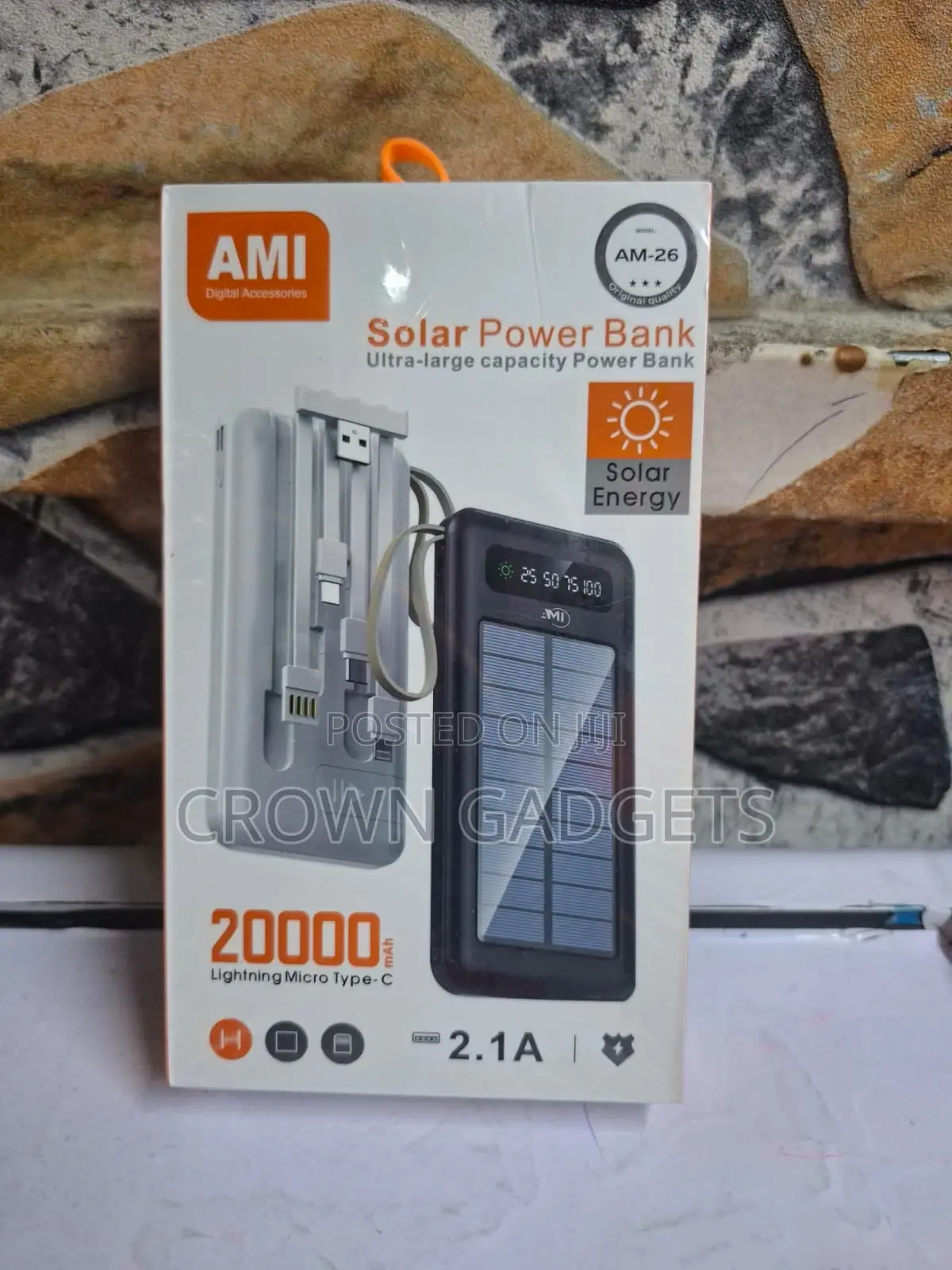 Ami Am-26 20000mah Solar Power Bank, Ami Am-26 Solar Power Bank
