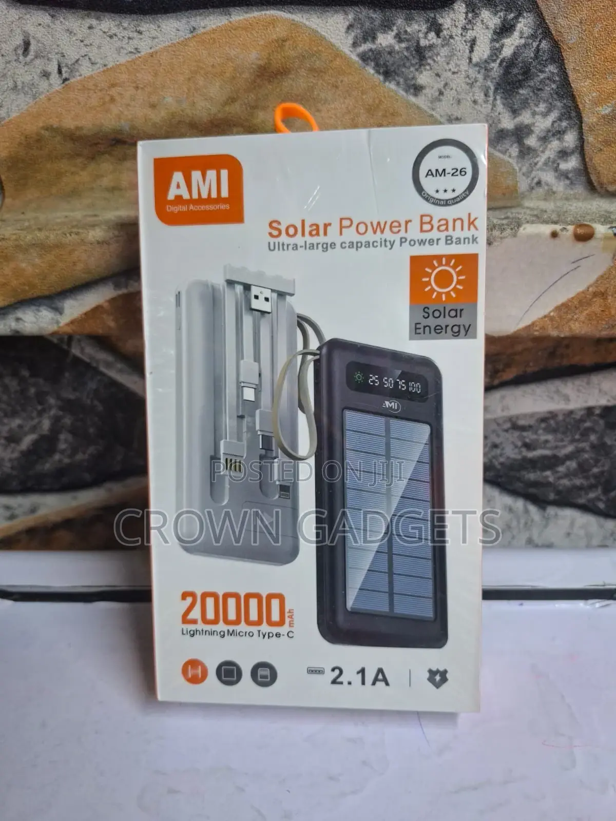 Ami Am-26 20000mah Solar Power Bank, Ami Am-26 Solar Power Bank