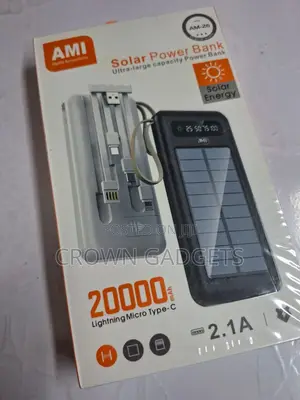 Ami Am-26 20000mah Solar Power Bank Dual Usb Fast Charging