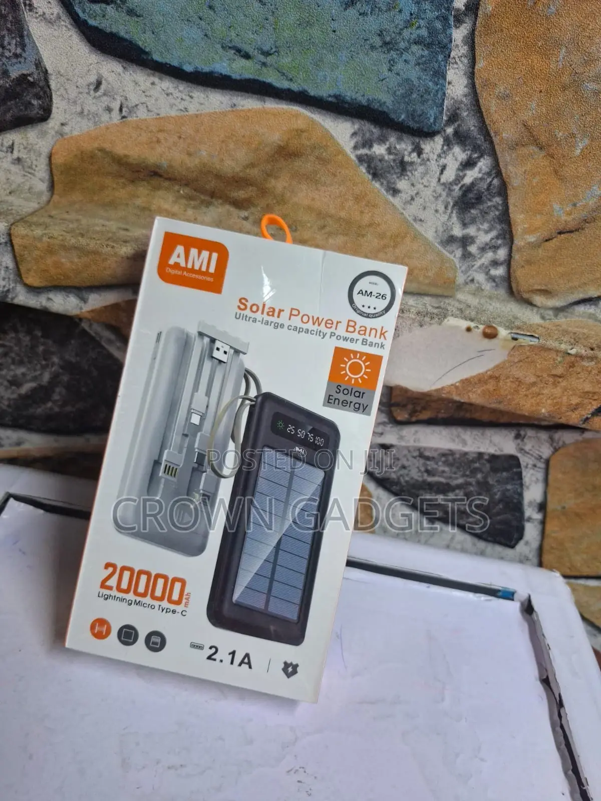 Ami Am-26 Portable Solar Charger With Led Battery Indicator