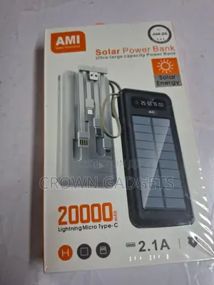Ami Am-26 Solar Power Bank for Travel Outdoor Use