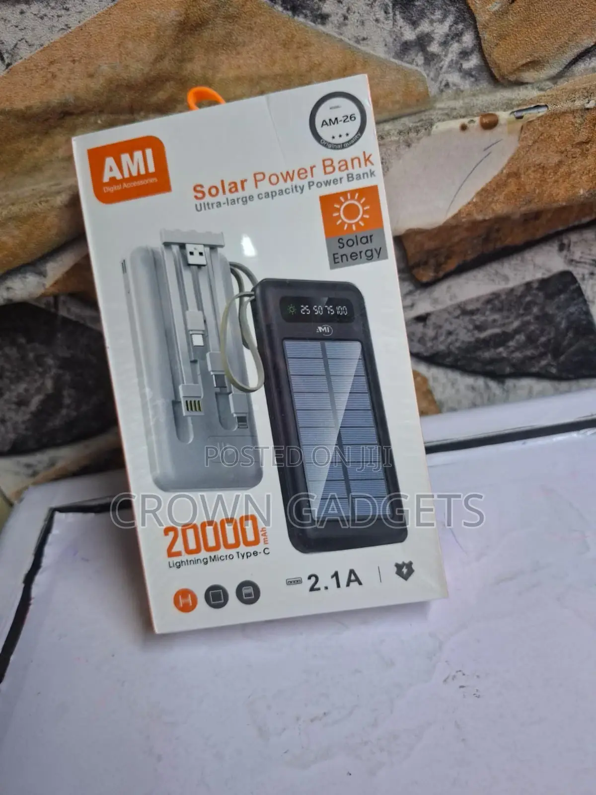 Ami Am-26 20000mah Eco-Friendly Solar Mobile Charger