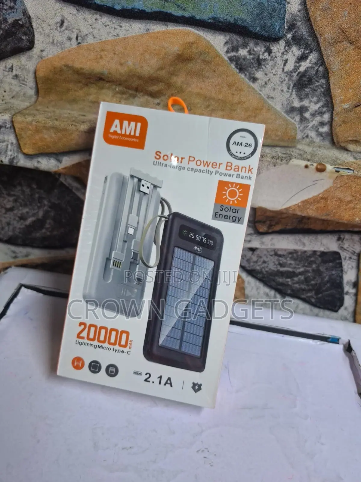 Ami Am-26 20000mah Eco-Friendly Solar Mobile Charger