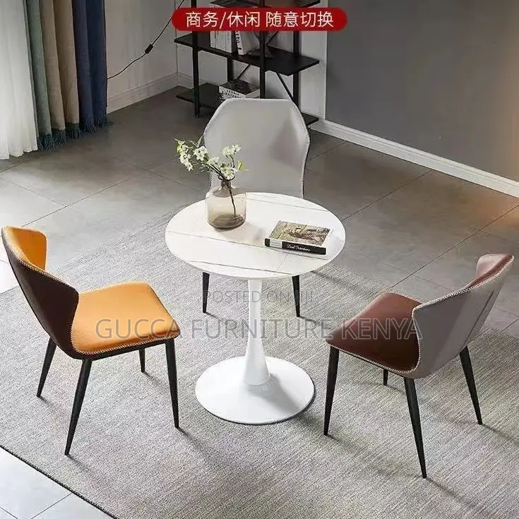 Round Luxury Marble Home Office Dining Table
