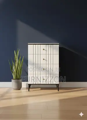 Modern Wooden 4 Drawer Chest for Home and Apartment