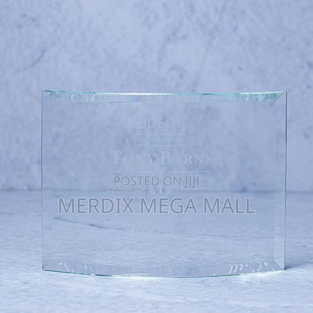 Crystal Curved Glass Award Plaque, Awards